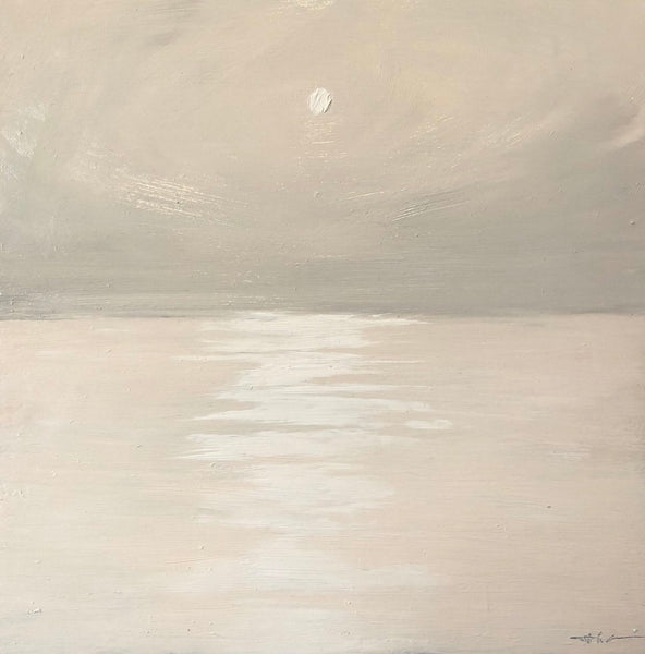 Blushed 32w x 32h Acrylic on Deckeled Paper Framed No Plexiglass