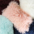 Maroon Mongolian Fur Lumbar Pillow