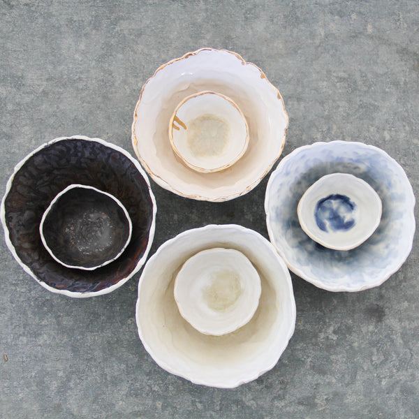 Porcelain + Crushed Glass Bowls
