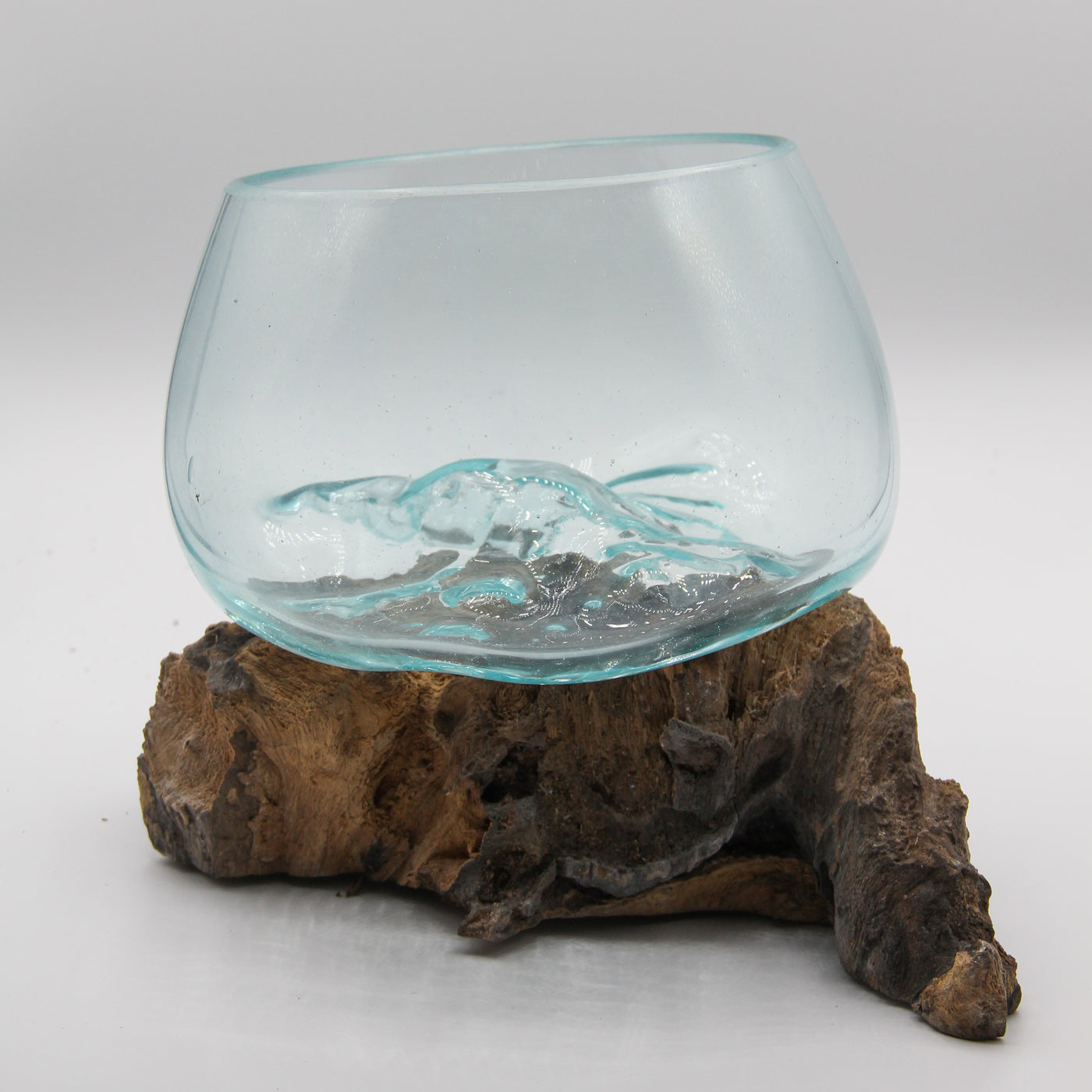 Blown glass with Bleached Driftwood