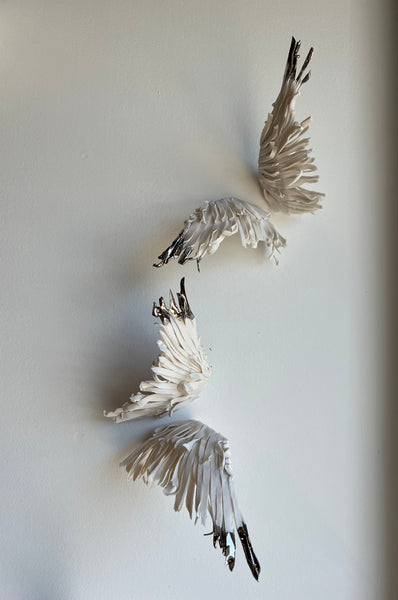 Porcelain Wings Dipped in Platinum: Small