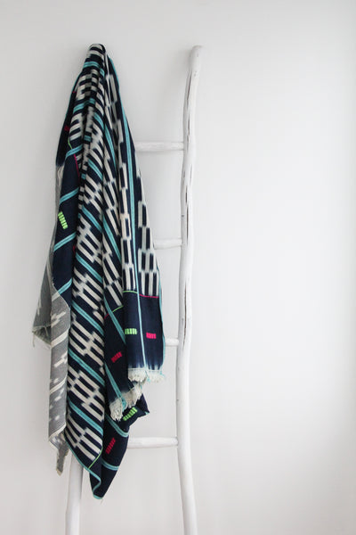 Patched Indigo Blanket