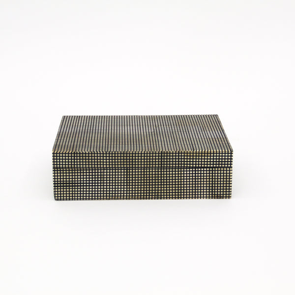 Black And White Checkered Bone Box