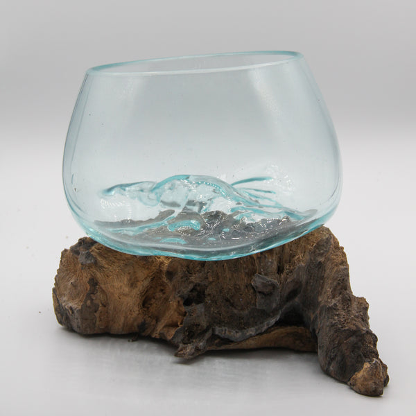 Blown glass with Bleached Driftwood