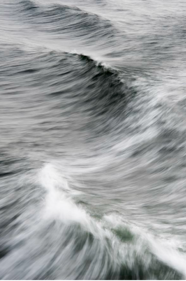 Ferry Wake I- 34w x 50h" Standard White Frame Museum Plexiglass